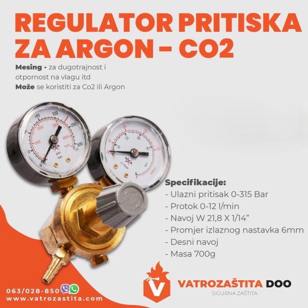 Regulator pritiska – manometar CO2 + AR