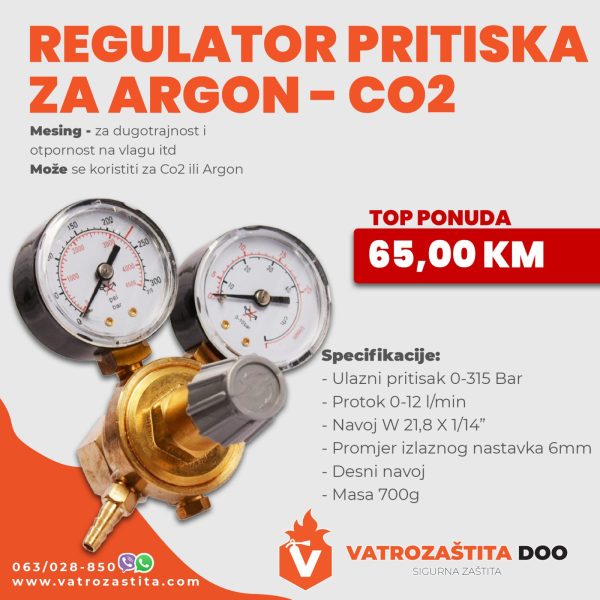 Regulator pritiska – manometar CO2 + AR