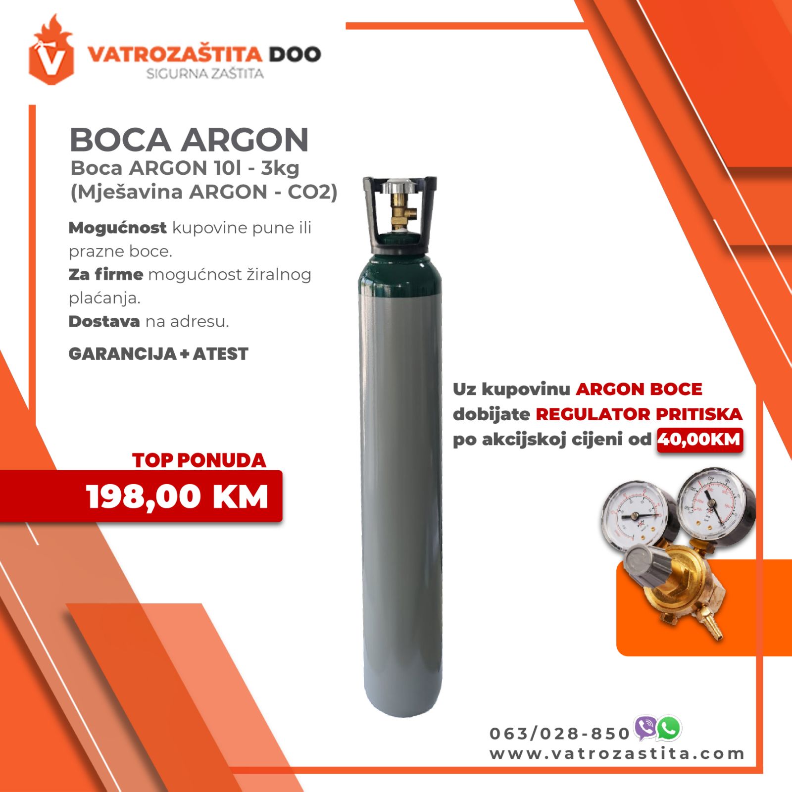 Boca za argon – 3kg – Vatrozastita
